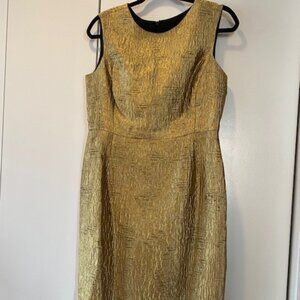 Oscar de la Renta Bateau Neckline Knee-Length Dress - Size 10 (Made in Italy)